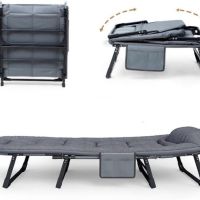 Солидно сгъваемо походно легло тип шезлонг, снимка 1 - Къмпинг мебели - 45417317