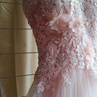 Нежна розова бална рокля ХС/С, снимка 4 - Рокли - 45680637