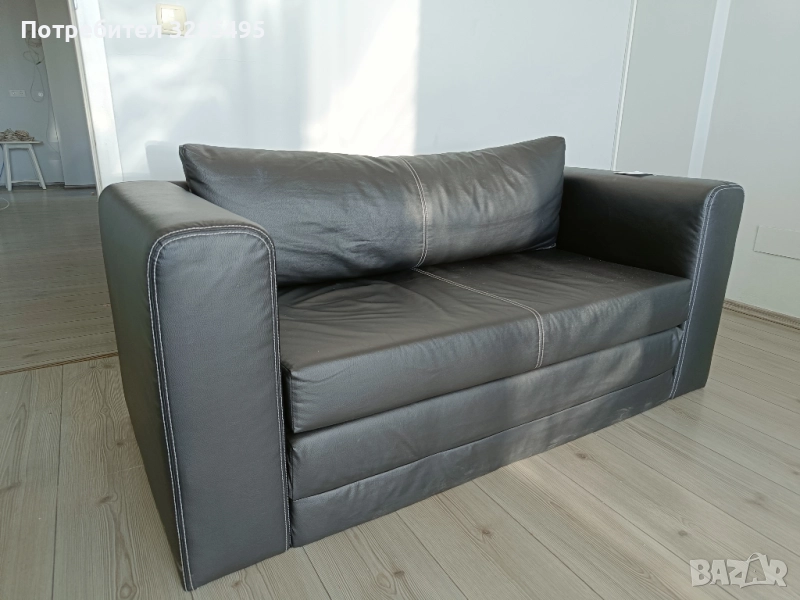 Кожен диван, разтегателен, снимка 1