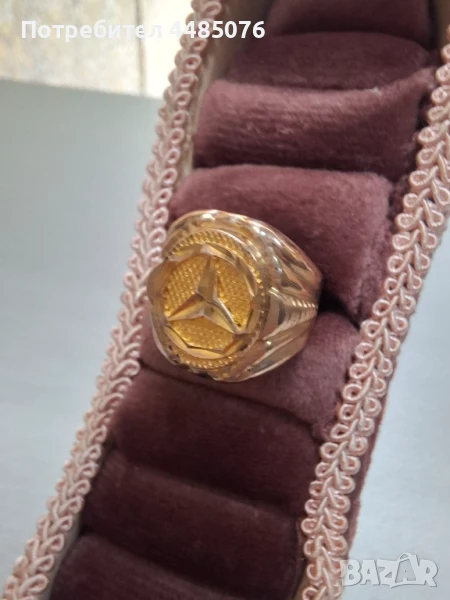 ЗЛАТЕН МЪЖКИ ПРЪСТЕН МЕРЦЕДЕС 14К., снимка 1