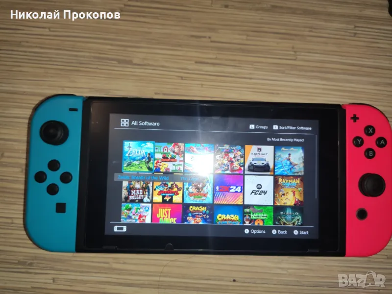 Nintendo switch v2 модната с чип picofly + 256GB SD card пълен комплект като нова , снимка 1