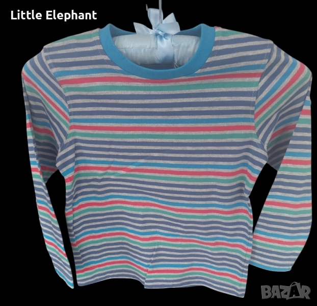 Блузка с дълъг ръкав за 5-6 год момченце многоцветно средно райе,Англия/нова, снимка 1