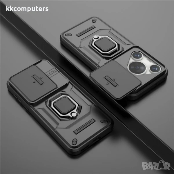 Huawei Pura 70 Pro / Pura 70 Pro+ Удароустойчив Ring Holder/Slide Lens Protection Калъф и Протектор, снимка 1