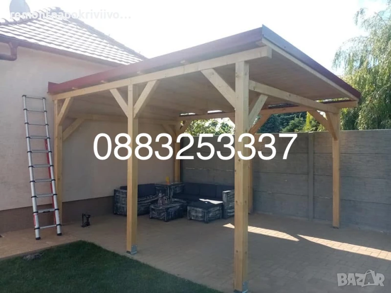 Ремонт на покриви Поправка на стари покриви Изграждане на нови покриви Дървени навеси тераси беседки, снимка 1