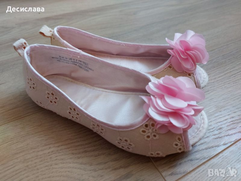 Детски обувки тип пантофки от плат с цвете номер 29, снимка 1