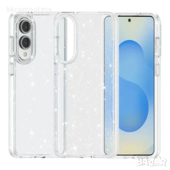 Силиконов кейс Shine 2 mm брокатен, За Samsung Galaxy S25 Edge, Прозрачен, снимка 1