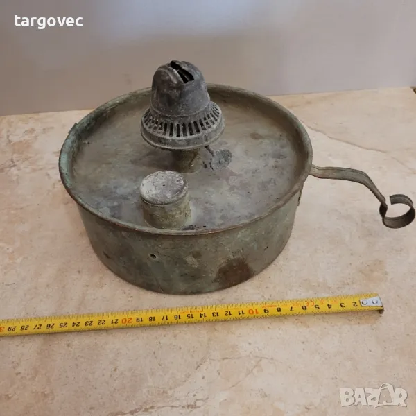 много голяма медна газена лампа, снимка 1