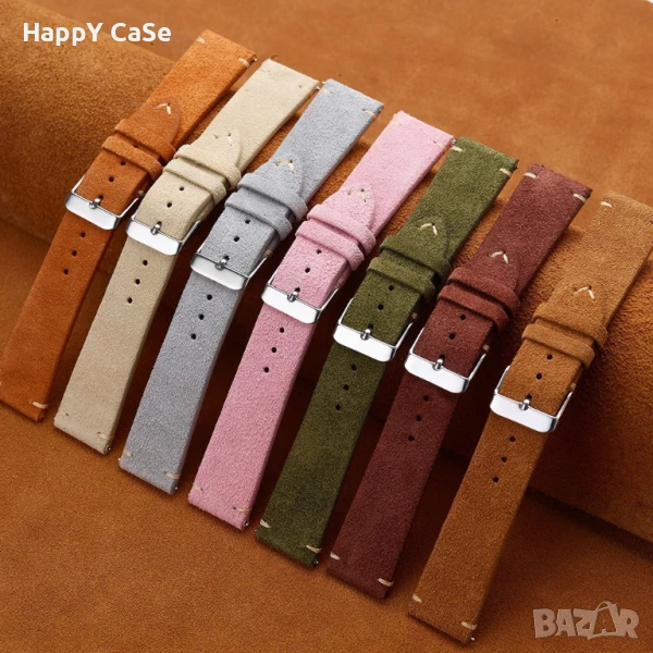 SUEDE Велурена кожена каишка за Huawei Watch/Samsung/Garmin/Xiaomi/Apple/Amazfit, снимка 1