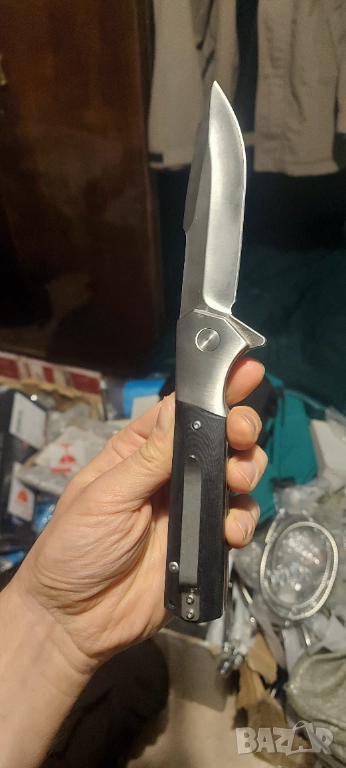 Нов сгъваем нож, Острие тип кама, С кутия, снимка 1