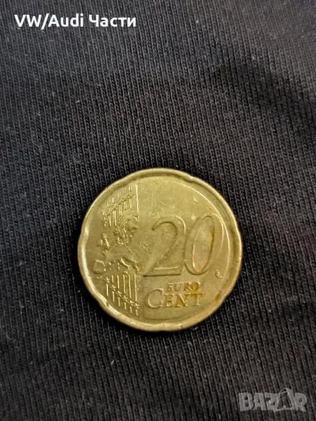 Монета 20 евро цента Белгия 2007г. 20 Euro Cent Belgium Albert II , снимка 1