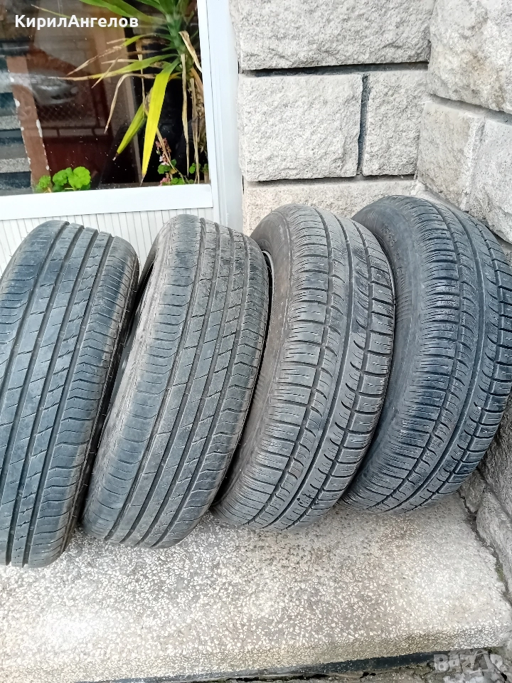 продавам летни гуми 185-65-15 с алуминиеви джанти оригинални , снимка 1