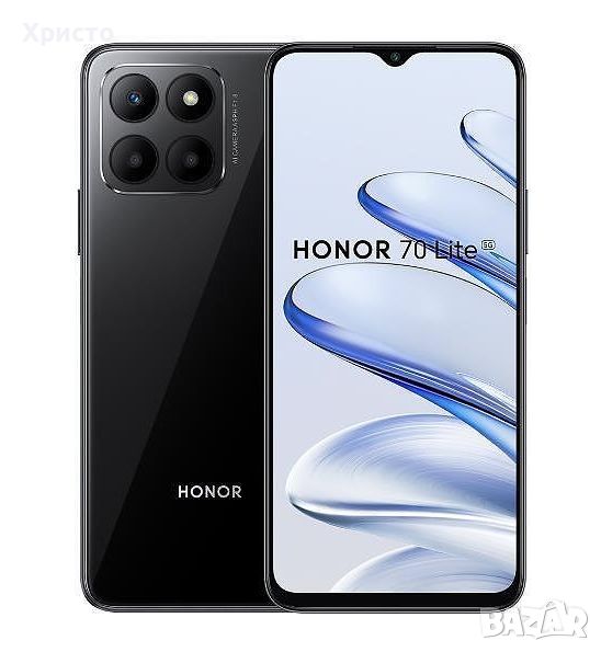 НОВ!!! Honor 70 Lite, 128GB, 4GB RAM, 5G, Midnight Black, снимка 1