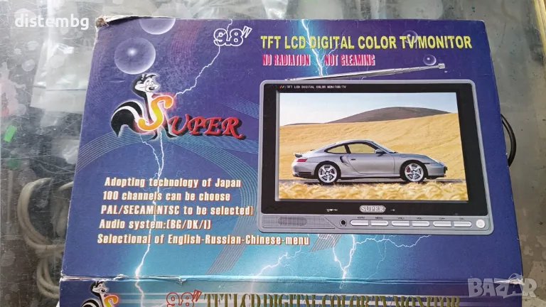 ТЕЛЕВИЗОР ЗА КОЛА TFT LCD DIGITAL COLOR TV MONITOR 9.8, снимка 1