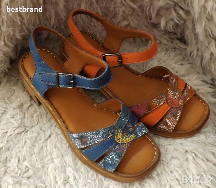 Дамски сандали от естествена кожа , стабилен ток, код 372/89, снимка 1