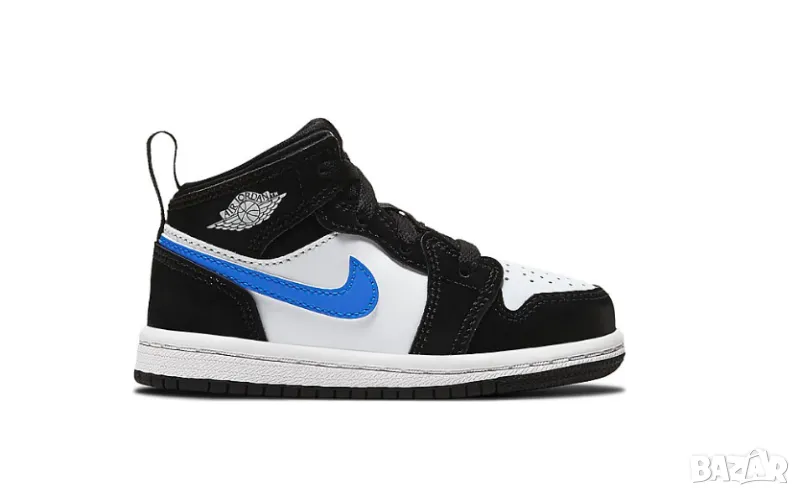 Jordan 1 Mid Black Racer Blue White (TD) номер 27, снимка 1