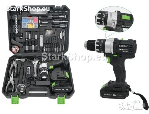 PREMIUM Качество Ударен Винтоверт 111 Части 2 Батерии 36V 8.0A STAHLMAYER с Функция Ударно Пробиване, снимка 1