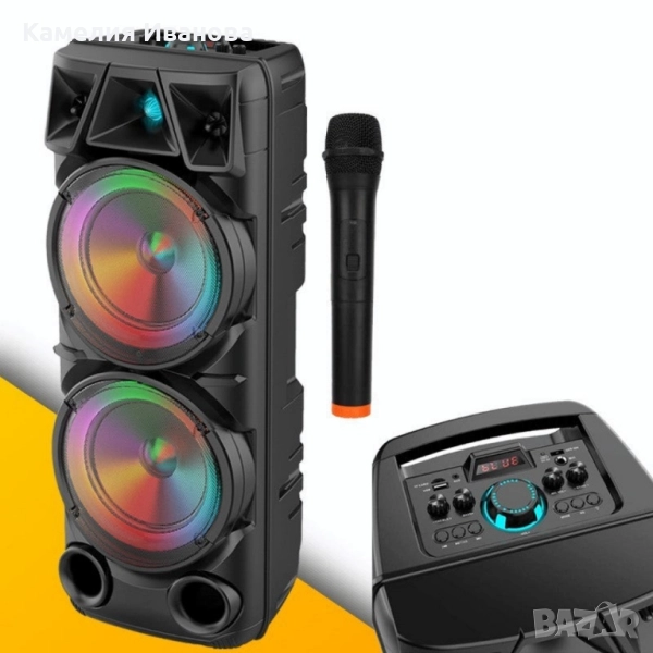Bluetooth тонколона speaker ZQS-8210 2x8" 4800mAh, снимка 1