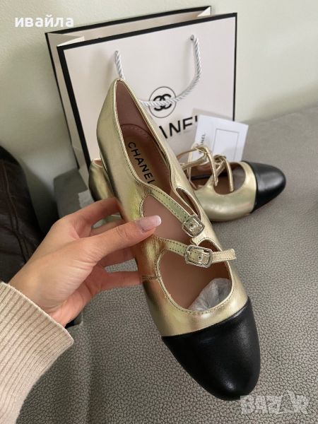 Златни обувки Шанел Chanel златисти , снимка 1