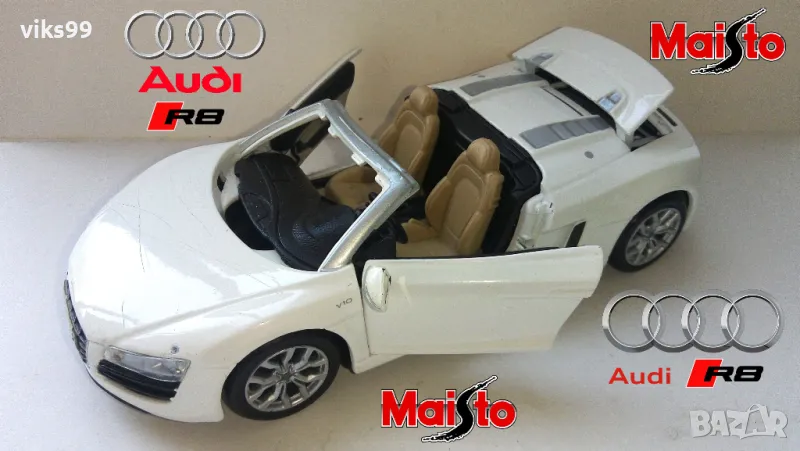 Maisto Audi R8 Spyder - Мащаб 1:24, снимка 1