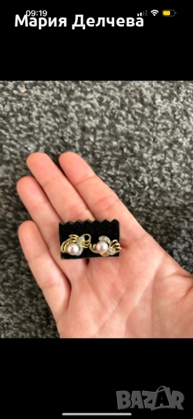 Обеци с дизайн от малки перли- форма Раче🦀, снимка 1