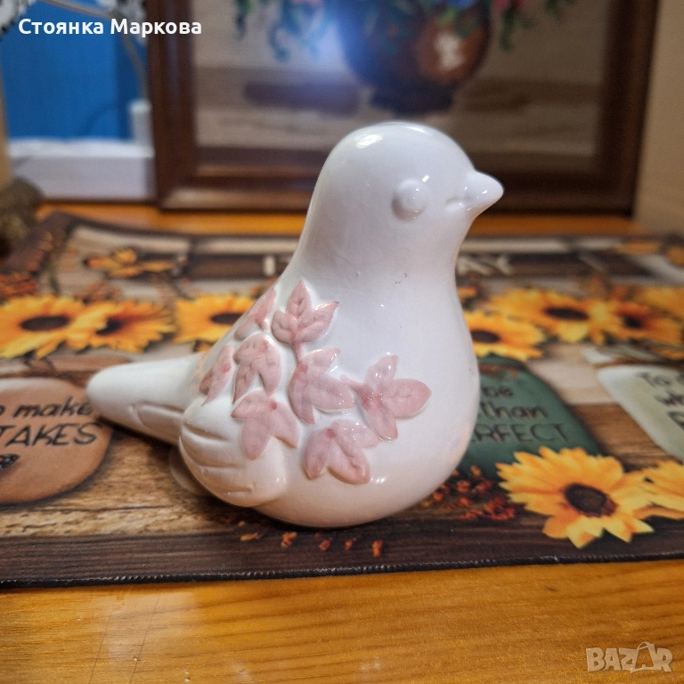 Авторско керамично птиче., снимка 1