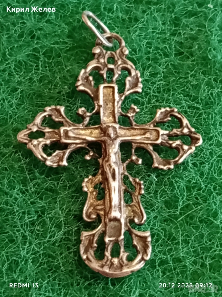 СРЕБЪРЕН РУСКИ КРЪСТ СПАСИ и СЪХРАНИ ФИЛИГРАННА РЪЧНА ИЗРАБОТКА 44310, снимка 1