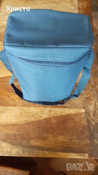хладилна чанта термо, плътен полиестер 600D, синя, едно отделение, aлуминиев вътрешен слой, снимка 1