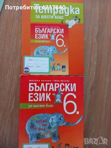 Учебник с работна тетрадка по български език за 6 клас на издателство Просвета, снимка 1