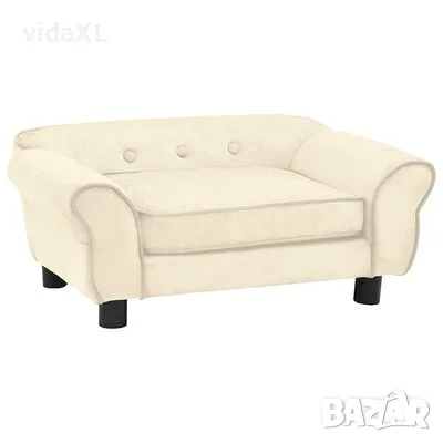 vidaXL Кучешки диван, кремав, 72x45x30 см, плюш(SKU:171042, снимка 1