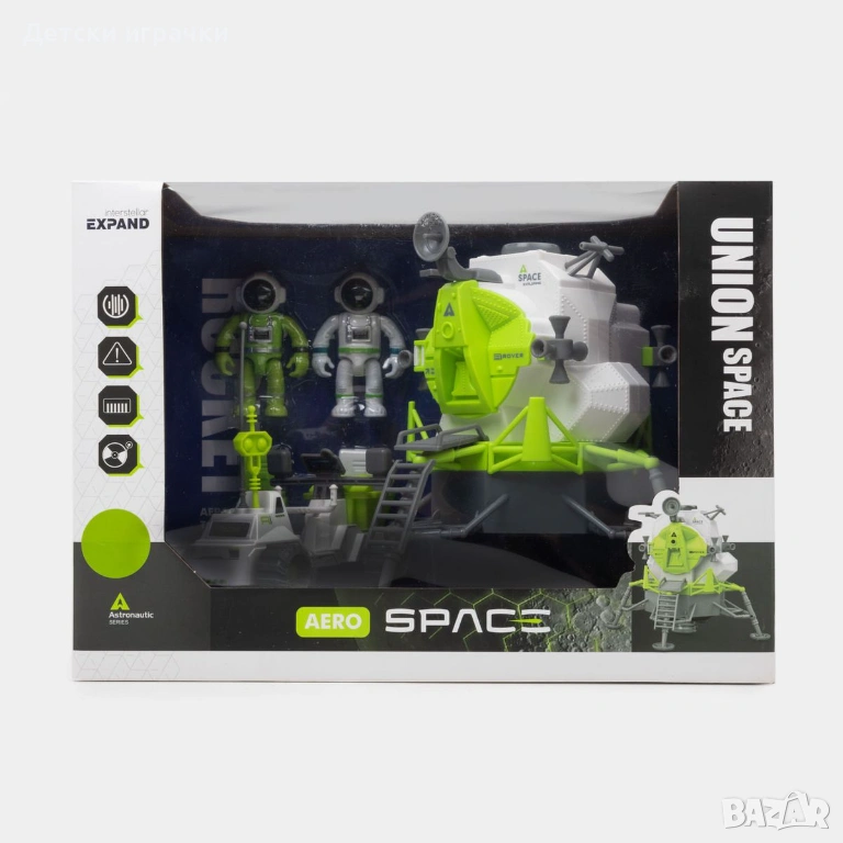 Детски игрален космически кораб с астронавти, със светлини , снимка 1