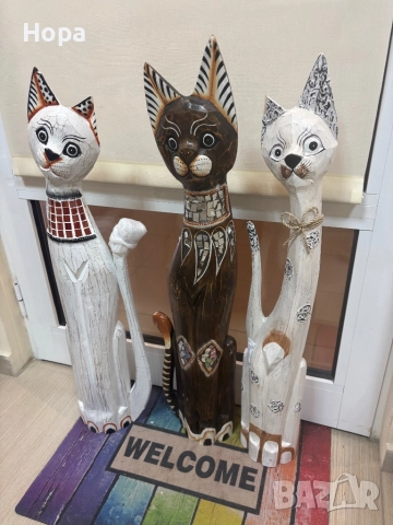 Котка от дърво . Намалени с дефект !, снимка 5 - Статуетки - 49138439
