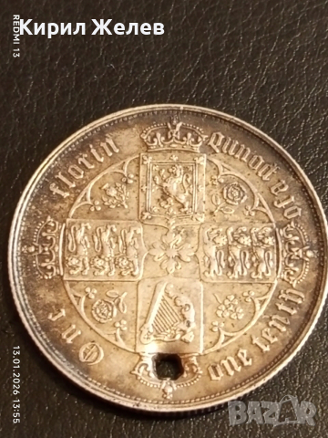 Сребърна монета 1 флорин Кралица Виктория Великобритания 52572