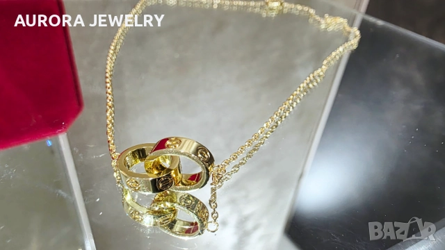 CARTIER Love Gold Pendant Дамско Колие, снимка 7 - Колиета, медальони, синджири - 52972407
