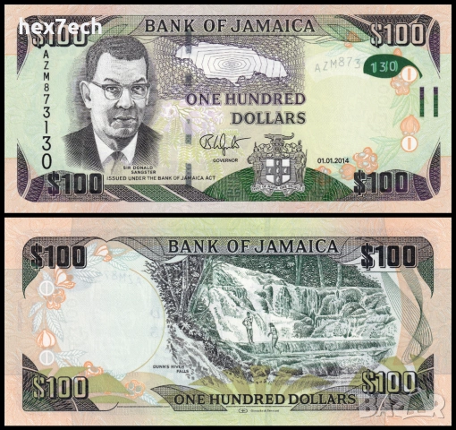 ❤️ ⭐ Ямайка 2014 100 долара UNC нова ⭐ ❤️