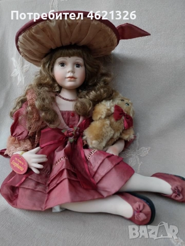 Колекционерска порцеланова кукла Стефани лимитирана серия, като нова, снимка 6 - Декорация за дома - 52044315