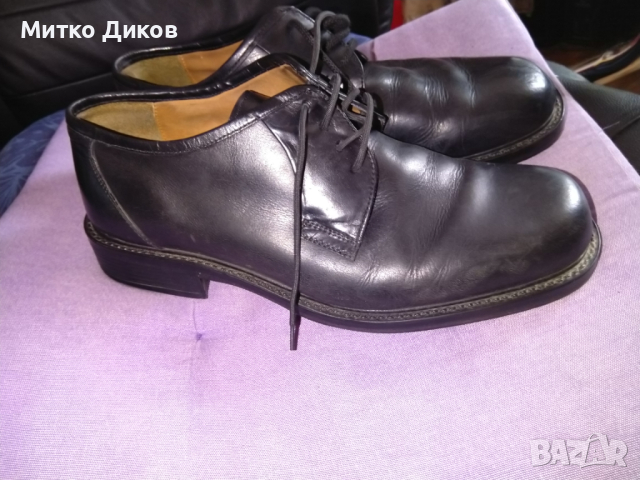 Classic мъжки обувки маркови естествена кожа отлични реален размер №43 стелка 275мм широки отпред, снимка 5 - Ежедневни обувки - 44977940