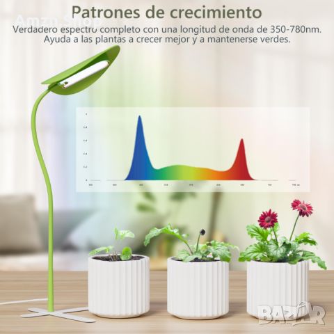Пълен спектър LED вътрешна светлина за растения с 10 димируеми нива на яркост и 4 автоматични таймер, снимка 2 - Стайни растения - 45967338