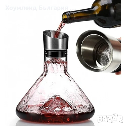 Декантер - бутилка за вино и уиски с 3D планина