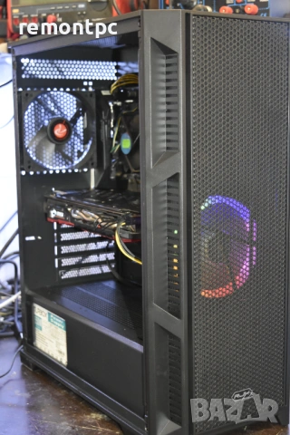 Геймърски компютър I5 8500 RX580 SSD 16 GB DDR4 светещща кутия
