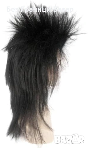 Нова Черна пънк рок перука за жени 80s парти фестивал Хелоуин маскарад, снимка 4 - Аксесоари за коса - 54230312