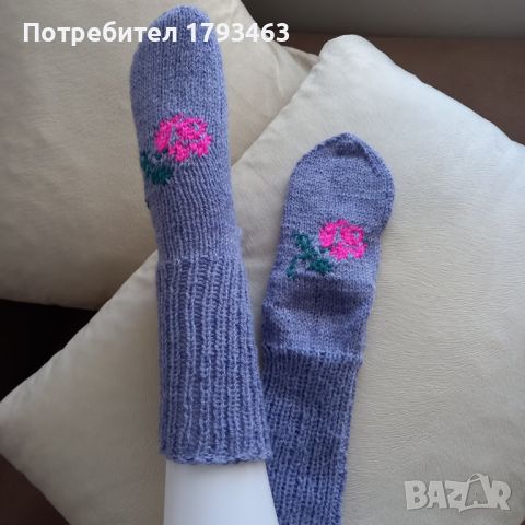 Ръчно плетени дамски чорапи размер 38, снимка 1 - Дамски чорапи - 46152869