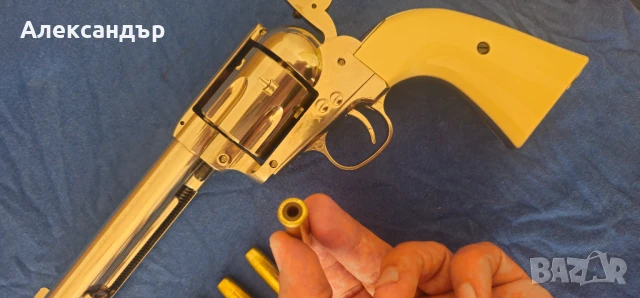 Въздушен пистолет COLT SА ARMY 45 никел CO2 4.5BB, снимка 4 - Въздушно оръжие - 51142476