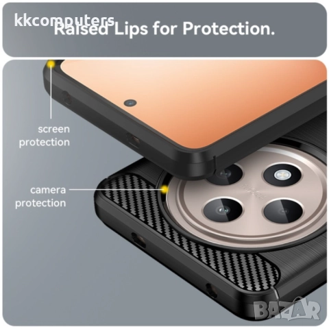 OPPO Reno12 F /12 FS 5G Удароустойчив Carbon Fiber Калъф и Протектор, снимка 8 - Калъфи, кейсове - 52977024
