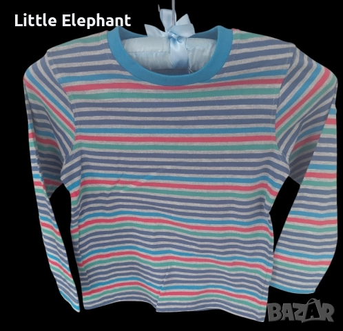 Блузка с дълъг ръкав за 5-6 год момченце многоцветно средно райе,Англия/нова, снимка 1