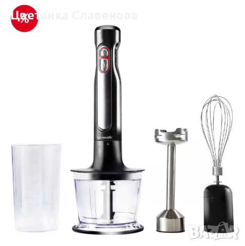 Безжичен пасатор Hanseatic 98126929 с различни приставки и висококачествени елементи , снимка 2 - Чопъри и пасатори - 52378442