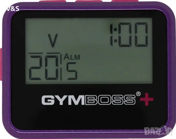 Gymboss Plus интервален таймер и хронометър (виолетов/розов), снимка 3 - Други - 48125957