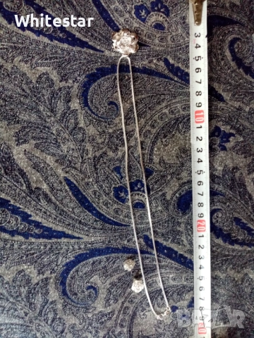 Дамски посребрен комплект - колие и обеци с мотив "Роза"