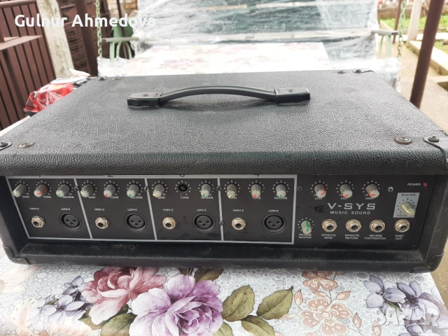 Усилвател с 4 канален михсер, снимка 7 - Ресийвъри, усилватели, смесителни пултове - 53576405