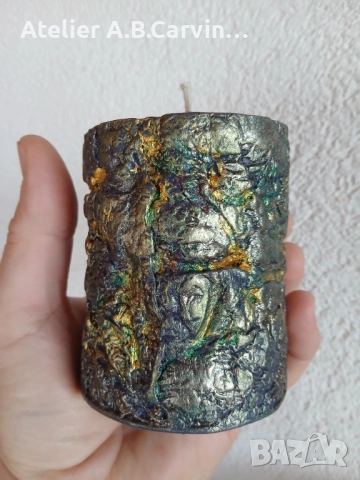 Уникални декоративни свещи камък, скала, златна руда, ръчна изработка, снимка 7 - Декорация за дома - 53925119