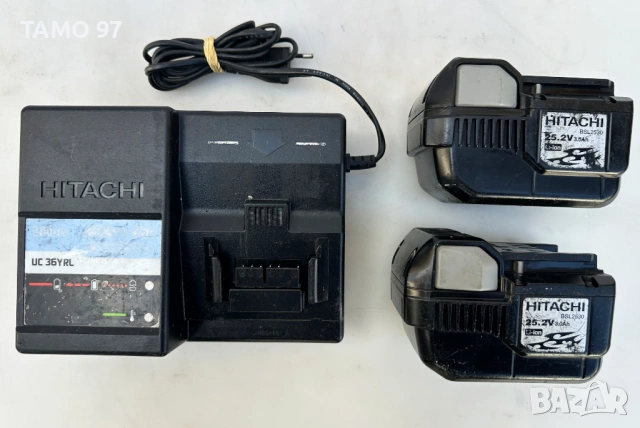 Hitachi UC 36YRL Бързо зарядно и Hitachi BSL2530 2 батерии 25.2V 3.0Ah